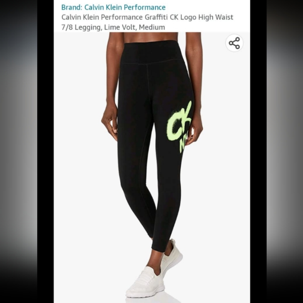 Calvin Klein Performance Women's Lime Volt Full Zip Hoodie & Matching Leggings - Picture 15 of 16
